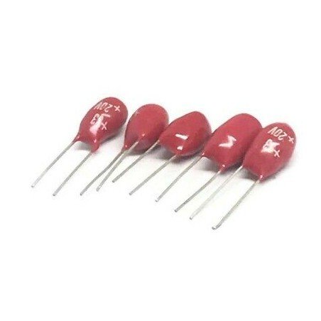 33uF 20V RADIAL DIP TANTALUM CAPACITOR KEMET  QTY:5