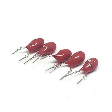 15uF 20V RADIAL DIP TANTALUM CAPACITOR KEMET  QTY:5