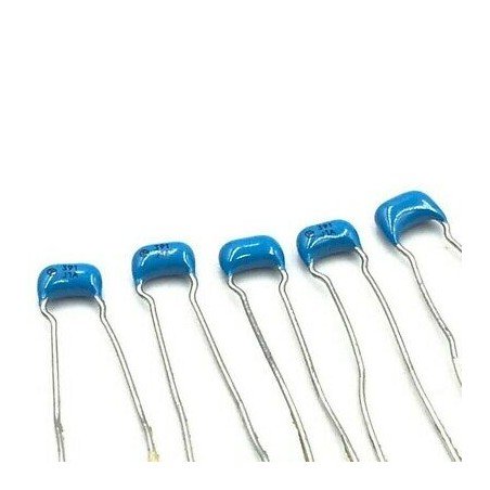 0.39NF 390PF 100V RADIAL CERAMIC DISC CAPACITOR MURATA QTY:5