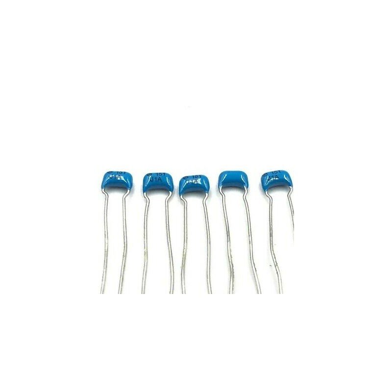 0.15NF 150PF 100V RADIAL CERAMIC DISC CAPACITOR MURATA QTY:5