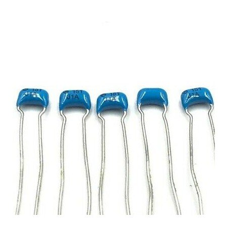 0.15NF 150PF 100V RADIAL CERAMIC DISC CAPACITOR MURATA QTY:5