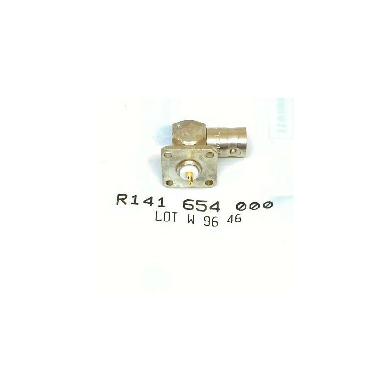 R141654000 RADIALL BNC / RIGHT ANGLE JACK RECEPTACLE SQUARE FLANGE WITH SOLDER P
