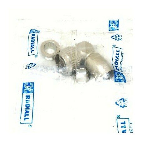 R161168000 RADIALL N / RIGHT ANGLE PLUG CLAMP TYPE CABLE RG-213, RG-214