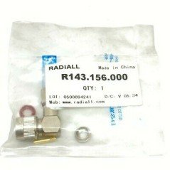 R143156000 RADIALL TNC / RIGHT ANGLE PLUG CLAMP TYPE RG58, RG141, RG142, RG142FT