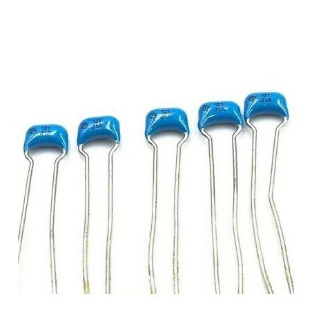 0.12NF 120PF 100V RADIAL CERAMIC DISC CAPACITOR MURATA QTY:5