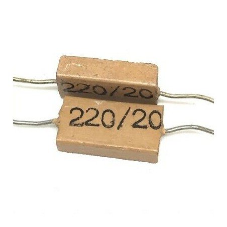 220pF 20V Axial Polystyrene Capacitor Mial QTY:2