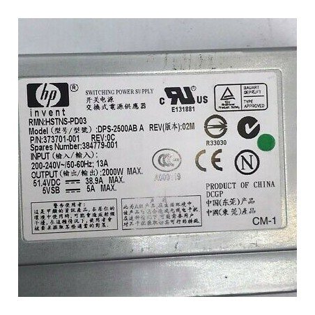 HP HSTNS-PD03 2000W POWER SUPPLY FOR BLADESERVER 37301/001