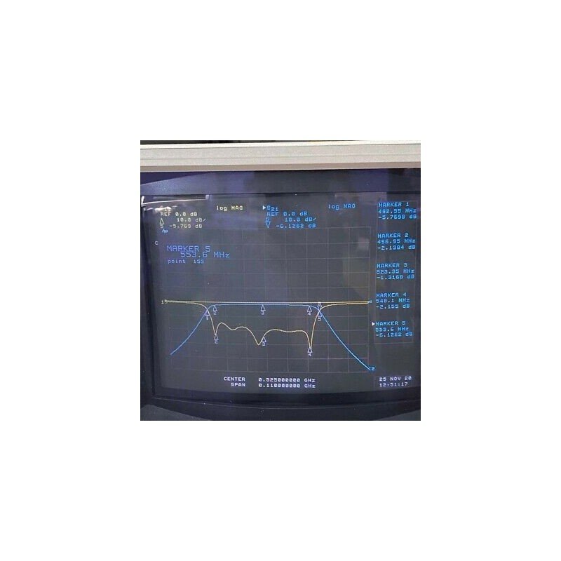 TBP525-52.5-6EF1 TELONIC N Type 525Mhz 495-550Mhz Band Pass Filter