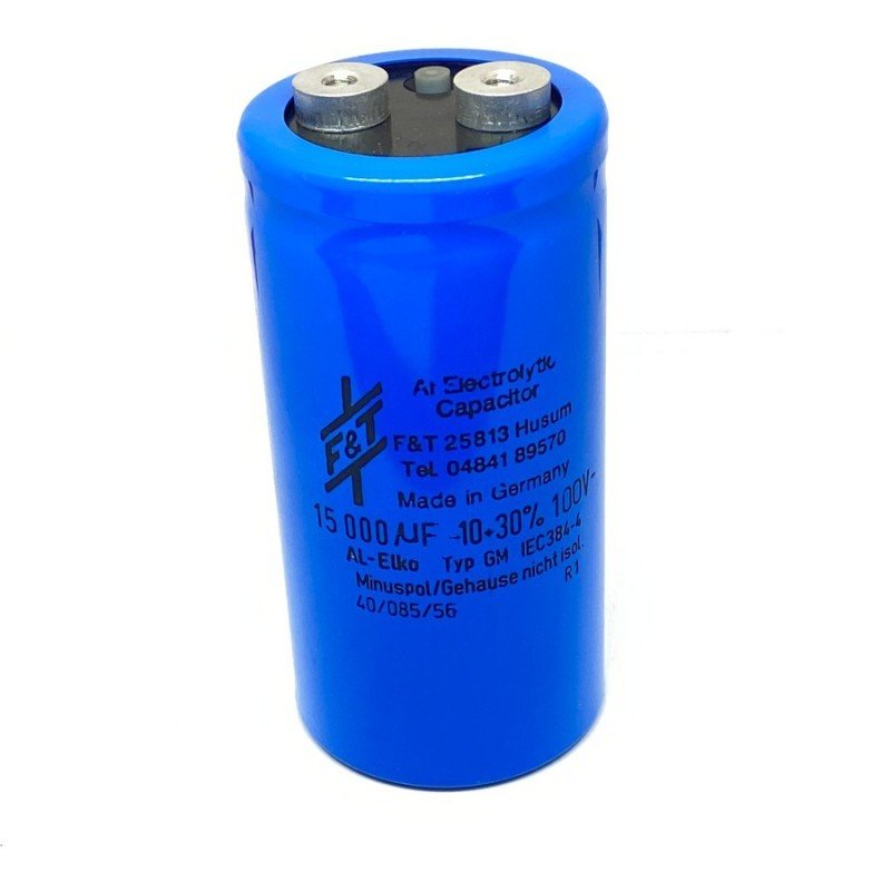 Electrolytic Capacitor 15000UF 100V -10+30% AL-Elko F&T 25813 10.5cmx5cm