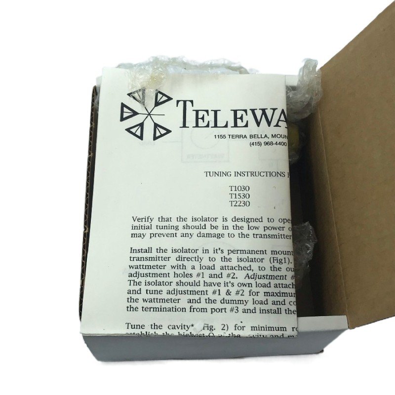 118-137Mhz pre tuned T-1530 Single Isolator Coaxial TWL60 Telewave Procom