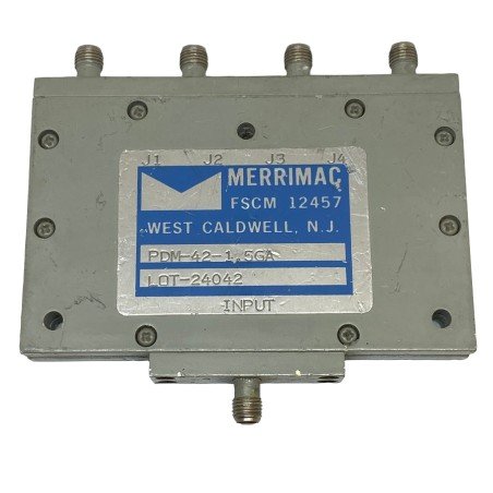 MERRIMAC PDM-42-1.5GA 4-Way Power Splitter Combiner 0.96-2GHZ 50Ohm 4 WAY SMA
