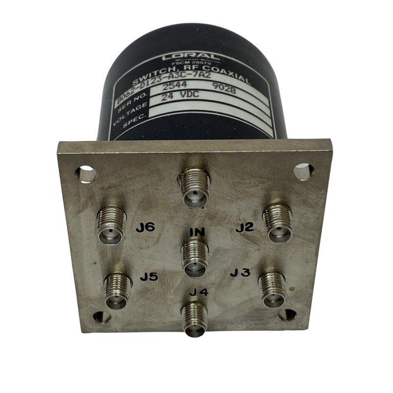 SP6T DC-18GHZ SMA 24V Failsafe Coaxial Switch 8062-D123-A3C-7A2 LORAL