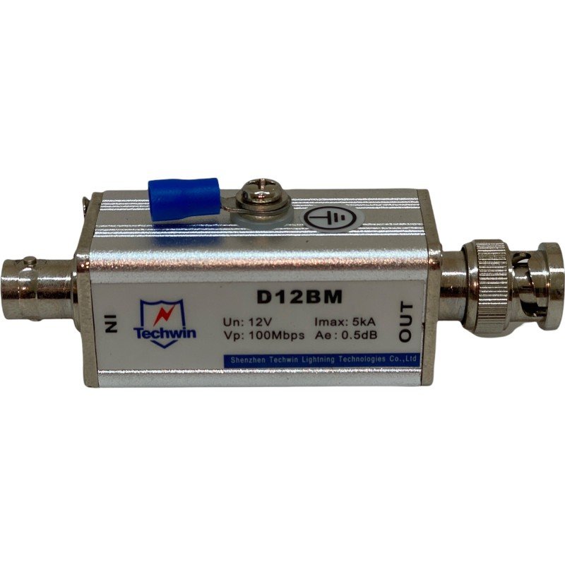 5kA 12V 100Mbs BNC Lighting Arrester D12BM TECHWIN