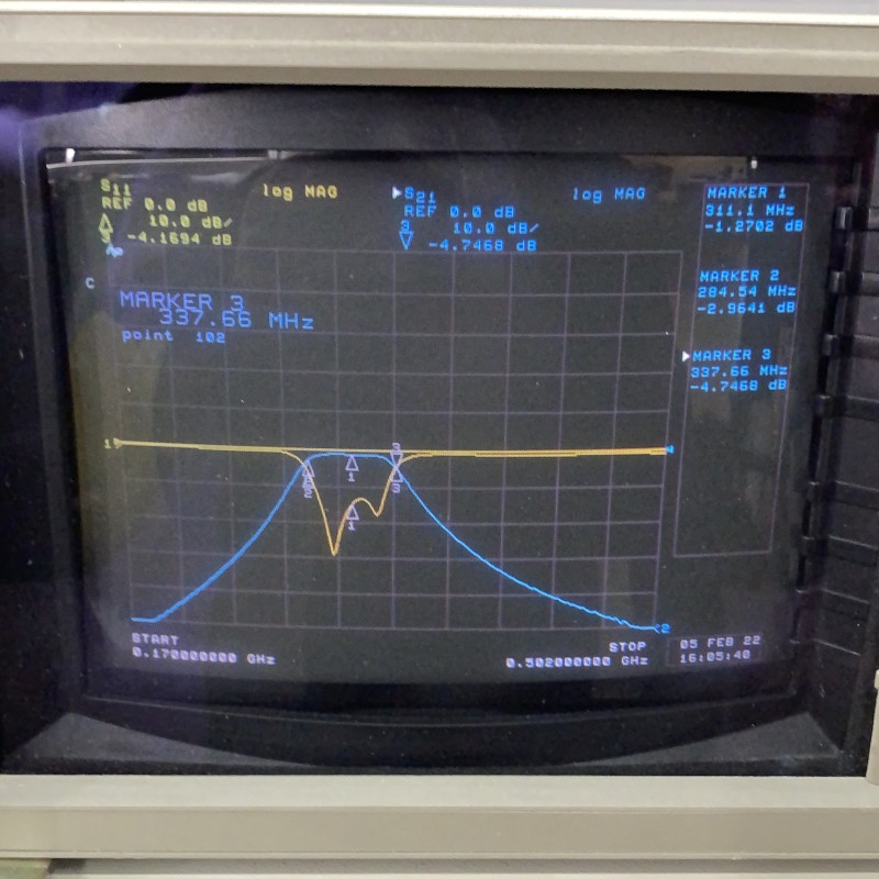 310Mhz BW 5Mhz Band Pass Filter SMA DMC-110746-001