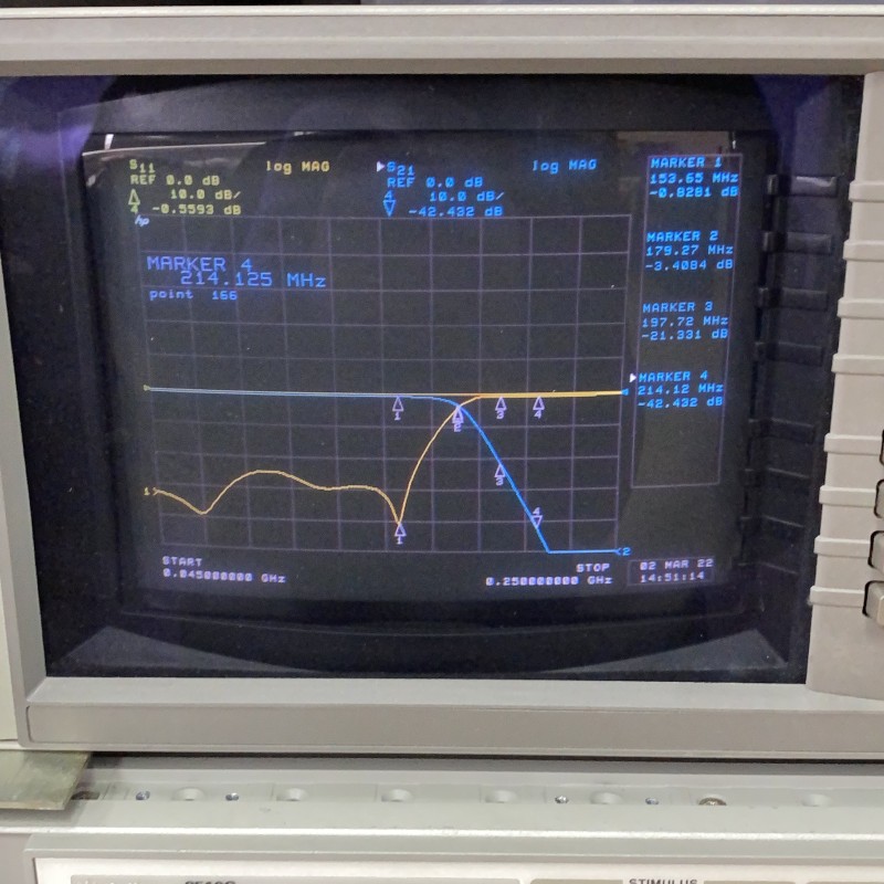 152Mhz Low Pass Rf Filter 3567N N type