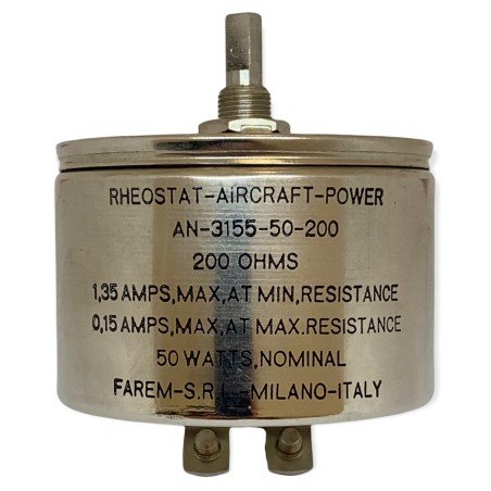 200Ohm 200R 50W Precision Aircraft Rheostat AN-3155-50-200 60X40MM FAREM