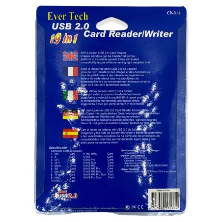 USB 2.0 Card Reader / Writer Ever Tech CR-814