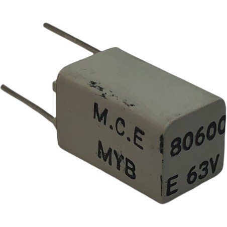 0.080uF 80nF 63V MYB Radial Metallized Film Capacitor MCE