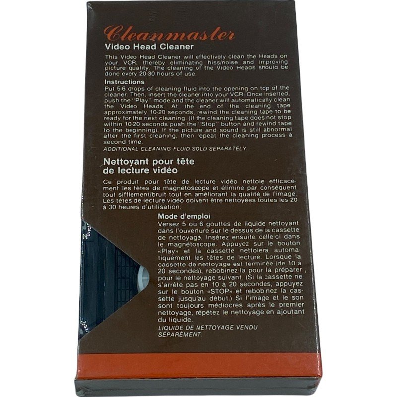 BETA CLEANMASTER VIDEO HEAD CLEANER HEAD CLEANING VIDEO TAPE CASSETTE