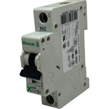 FAZ-C6/1 THERMAL MAGNETIC CIRCUIT BREAKER 6A 1POLE 48VDC 415VAC EATON MOELLER