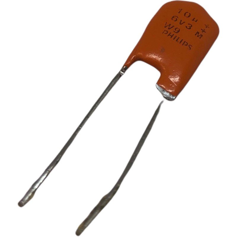 10uF 6.3V Radial Tantalum Polarized Capacitor Philips