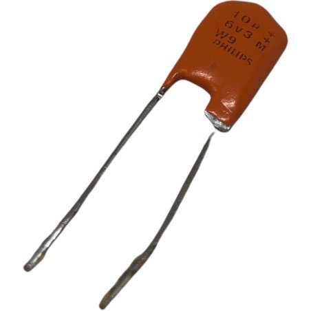 10uF 6.3V Radial Tantalum Polarized Capacitor Philips