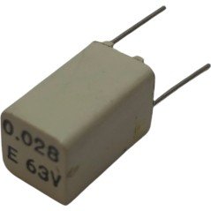 0.028uF 28nF 1% 63V Radial Film Capacitor MYB Mce