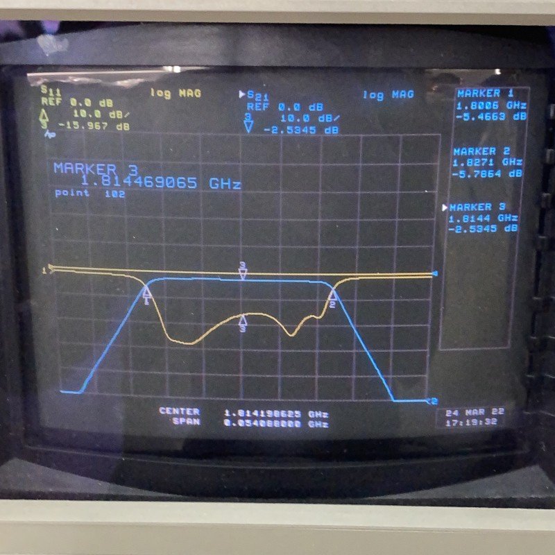 RF Bandpass Filter 1.81Ghz 1800-1820Mhz 7/16(f) High Power RF Bandpass Filter 1.81Ghz 1800-1820Mhz 7/16(f) High Power