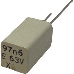 97.6nF 97600pF 63V 1% Radial Film Capacitor MYB MCE