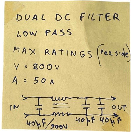 Dual DC EMI Filter Low Pass 800V / 50A Per Side Power One 3M22