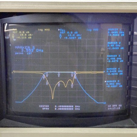 3499.5MHZ 3.45-3.55GHZ BAND PASS FILTER MICROWAVE K&L X5FVSP-3499.5/E67