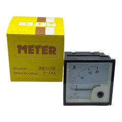 0-20A Analog Panel Meter Ammeter Faithful FE-72 72x72mm