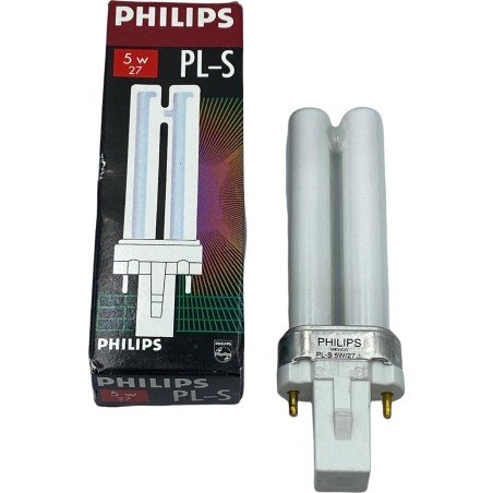 PHILIPS PL-S 5W/27 G23 Base Fluorescent Lamp Twin Tube