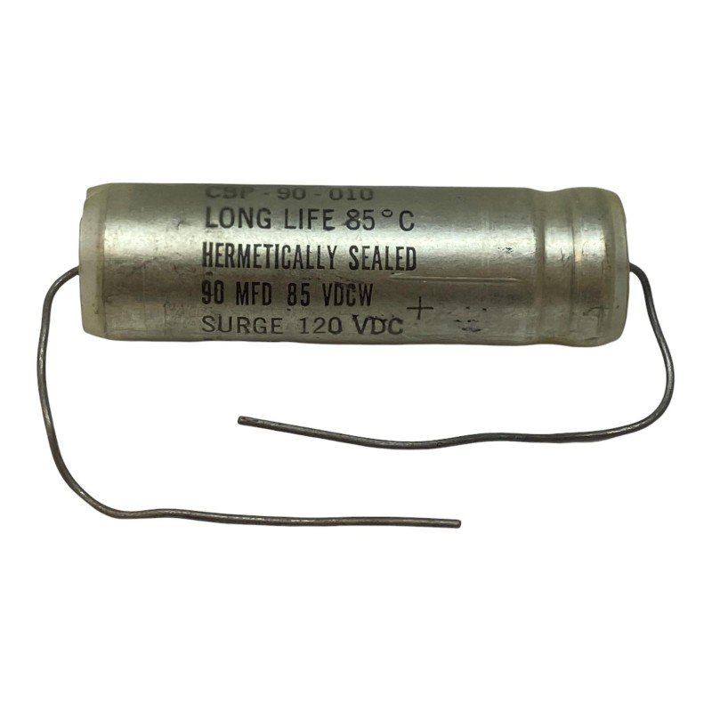 90uF 85Vdcw 120V Axial Tantalum Capacitor CBD-90-010 Sprague 57.5x17.5mm