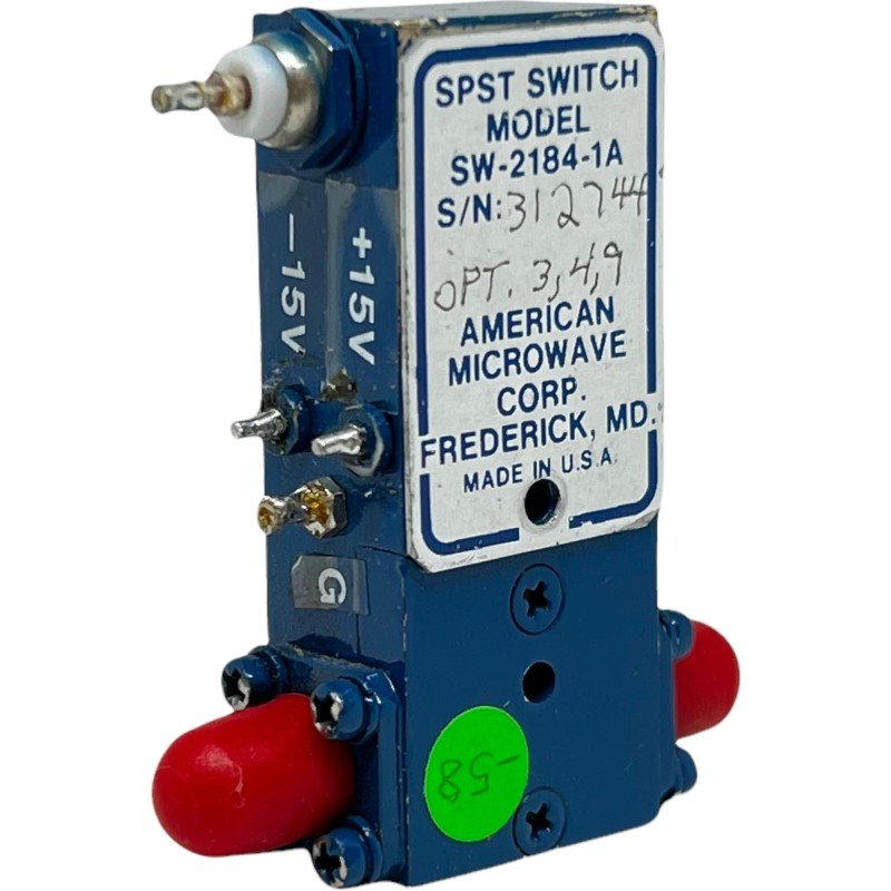 SW-2184-1A American Microwave Microwave Switch SPST 0.5-18Ghz SMA(f) 15V