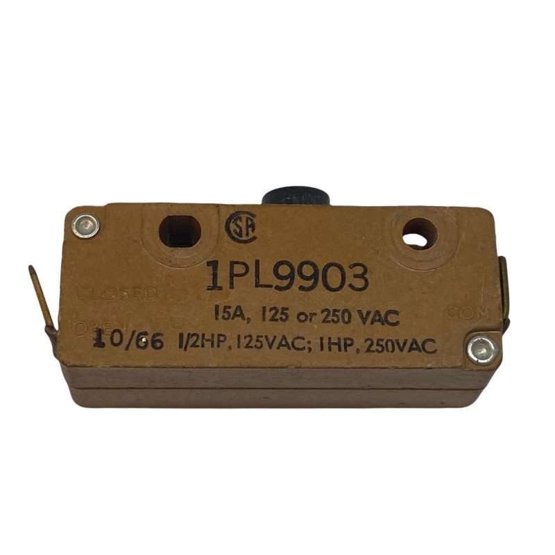 1PL9903 Honeywell SPST Snap Action Pushbutton Microswitch 125/250Vac 15A