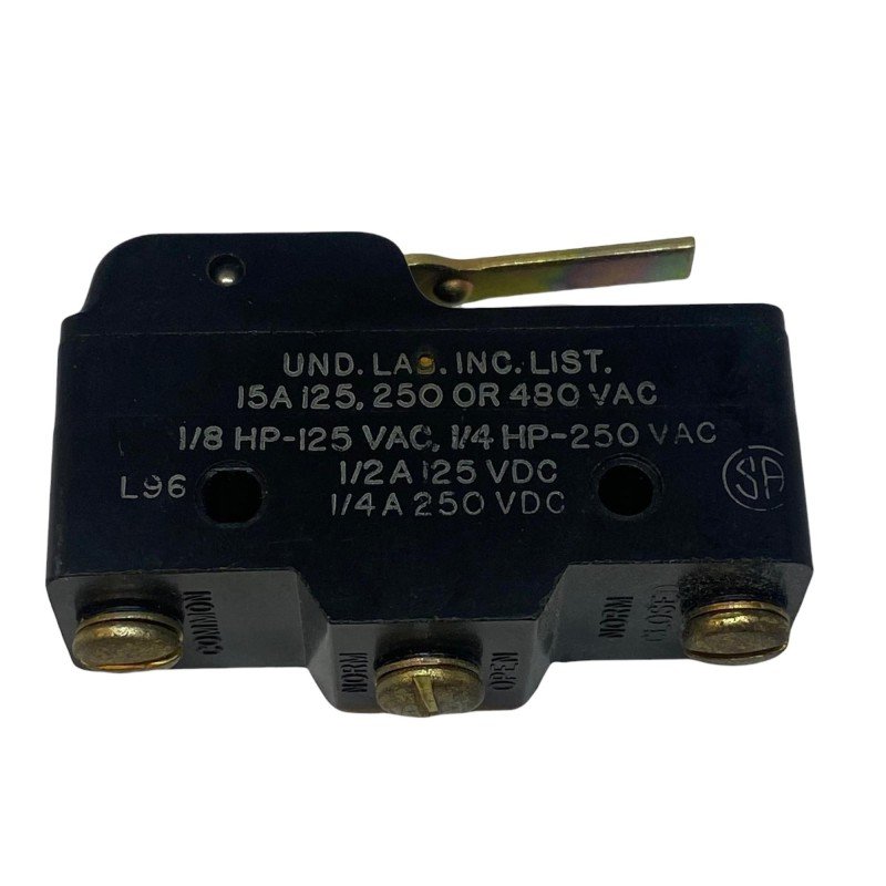 BZ-2RW84375T UND LAB SPDT Snap Action Microswitch 125/250/480Vac 15A