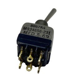 MS24656-231 DPDT ON-ON Toggle Switch 5A/28Vdc