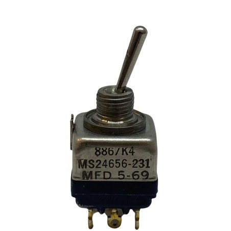 MS24656-231 DPDT ON-ON Toggle Switch 5A/28Vdc