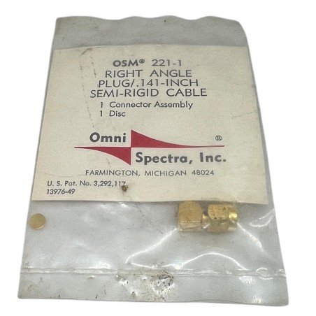 2007-7941-00 OSM221-1 Omni Spectra SMA(m) Coaxial Connector For .141Inch Semi Rigid