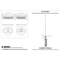 SA270MN SIRIO Dual-Band Fiberglass Hi Gain Base Station Antenna 2m And 70cm Bands 2103420.00