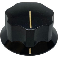 Black Bakelite Knob Shaft:6.3mm D:38mm IH:19mm