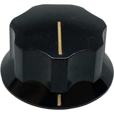 Black Bakelite Knob Shaft:6.3mm D:38mm IH:19mm