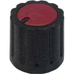 Red Plastic Knob Shaft:6mm FD:16mm IH:15mm