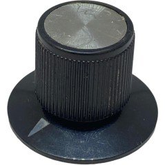 Black Plastic Knob Shaft:6.3mm D:29.5mm IH:20mm