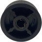 Black Metalic Plastic Knob Shaft:6mm D:27.5mm IH:13mm