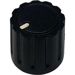 Black Plastic Knob Shaft:6mm D:15.85mm IH:15mm