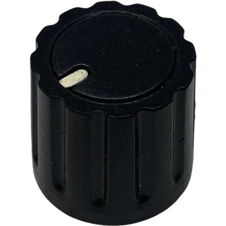 Black Plastic Knob Shaft:6mm D:15.85mm IH:15mm