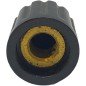 Black Plastic Knob Shaft:6mm D:15.85mm IH:15mm