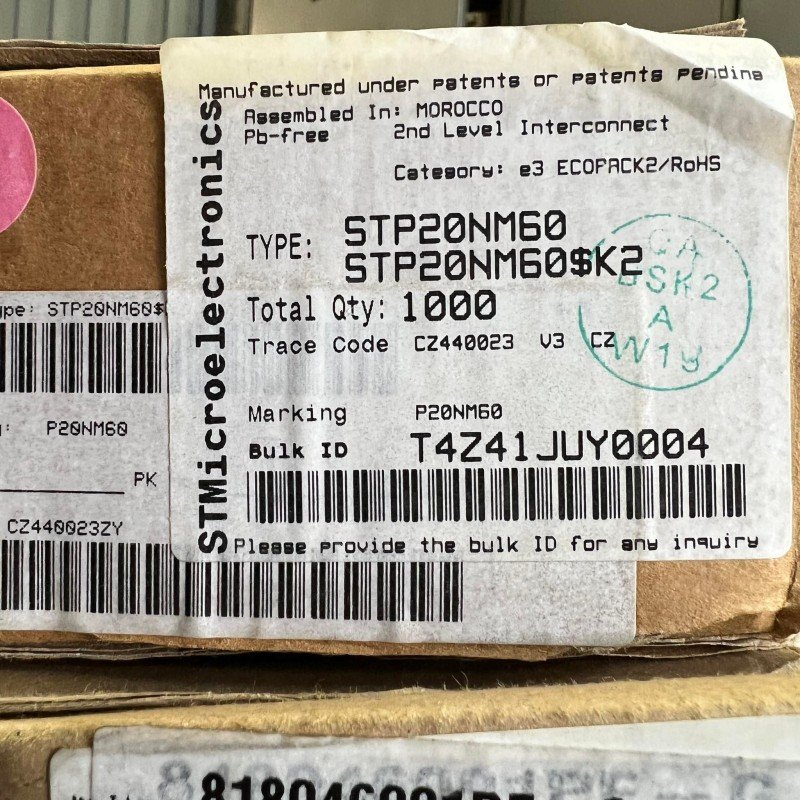 STP20NM60 ST Thomson Mosfet 600V 20A